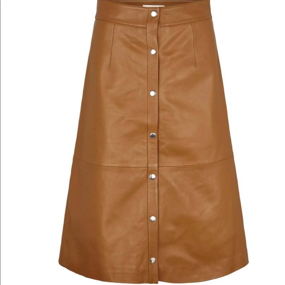 Just Female Lambskin Leather Skirt